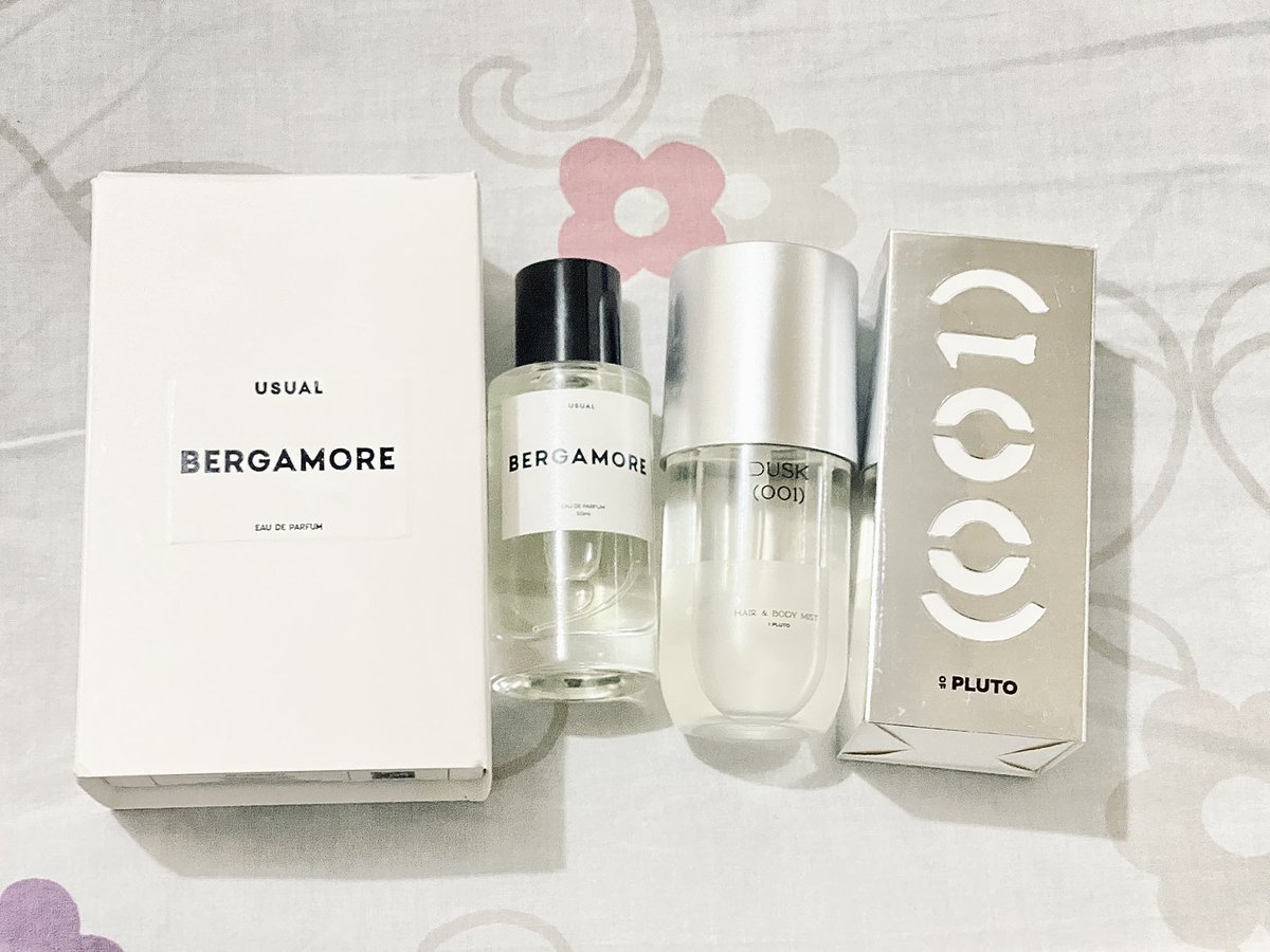 ketambahan (lagi) 2 wewangian duniawi di rak parfum gw yg udah mau roboh itu🤣🤍 <a href="/usualparfums/">USUAL PARFUMS</a> as bday gift rutin tiap taun dari adek gw (my 4th bottle) &amp; Scents of pluto from my fave 96z beztie <a href="/sikkhars/">Khars</a>🫶 <a href="/poorapples/">ًً</a>🫰