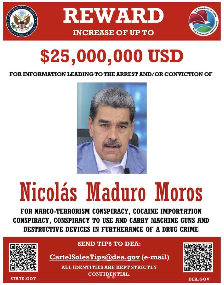 ClaudioMercadoR's tweet image. La DEA tras Nicolás Maduro.
Tiranos temblad.
@ChumelTorres
