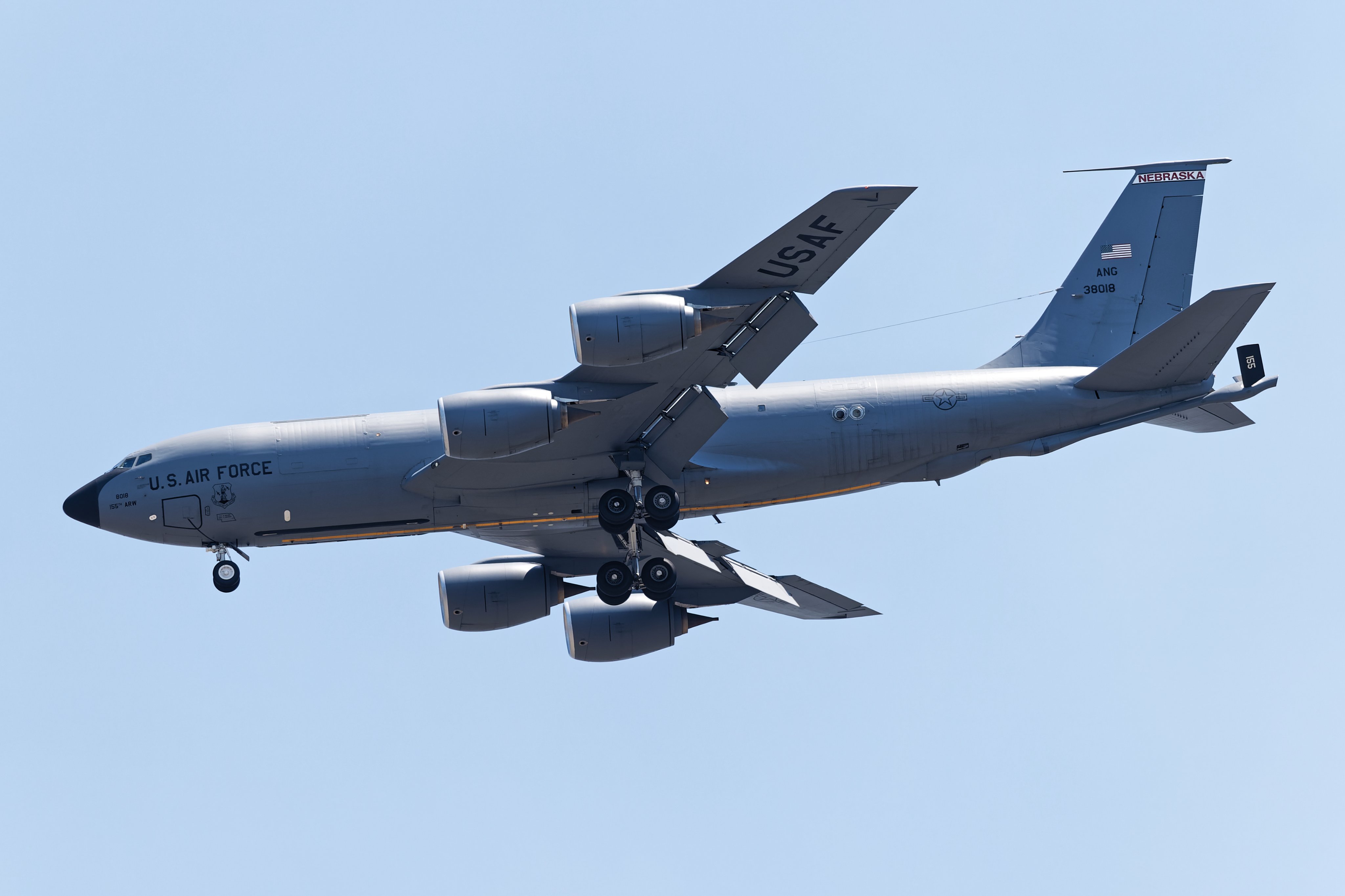 米軍放出品　美品　USAF 空軍　横田基地　ブランケット オハイオ州空軍州兵所属の特別塗装空中給油機KC135Stratotanker