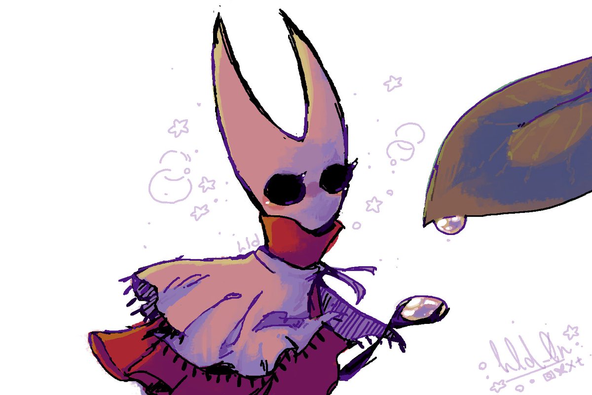 hld_0n's tweet image. lil hornet doodle i did on krita 🌸💫
#hollowknight #hldsart
