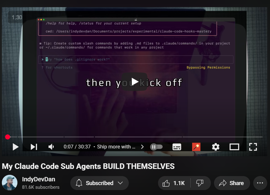 victor_explore's tweet image. This tutorial (on YouTube) shows how to build Claude Code Sub Agents that can literally build other agents for you.
Learn the "Meta Agent" approach and avoid the 2 critical mistakes most engineers make when scaling to multi-agent systems.