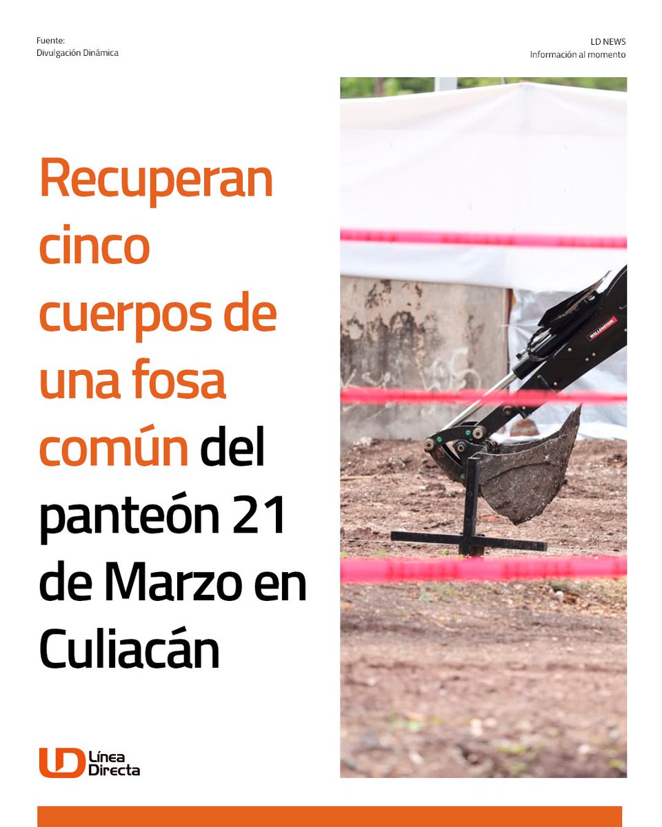 Recuperan cinco cuerpos de una fosa 🕳️ común del panteón 🪦 21 de Marzo en Culiacán 📍

ldportal.com/4l6OZtp
