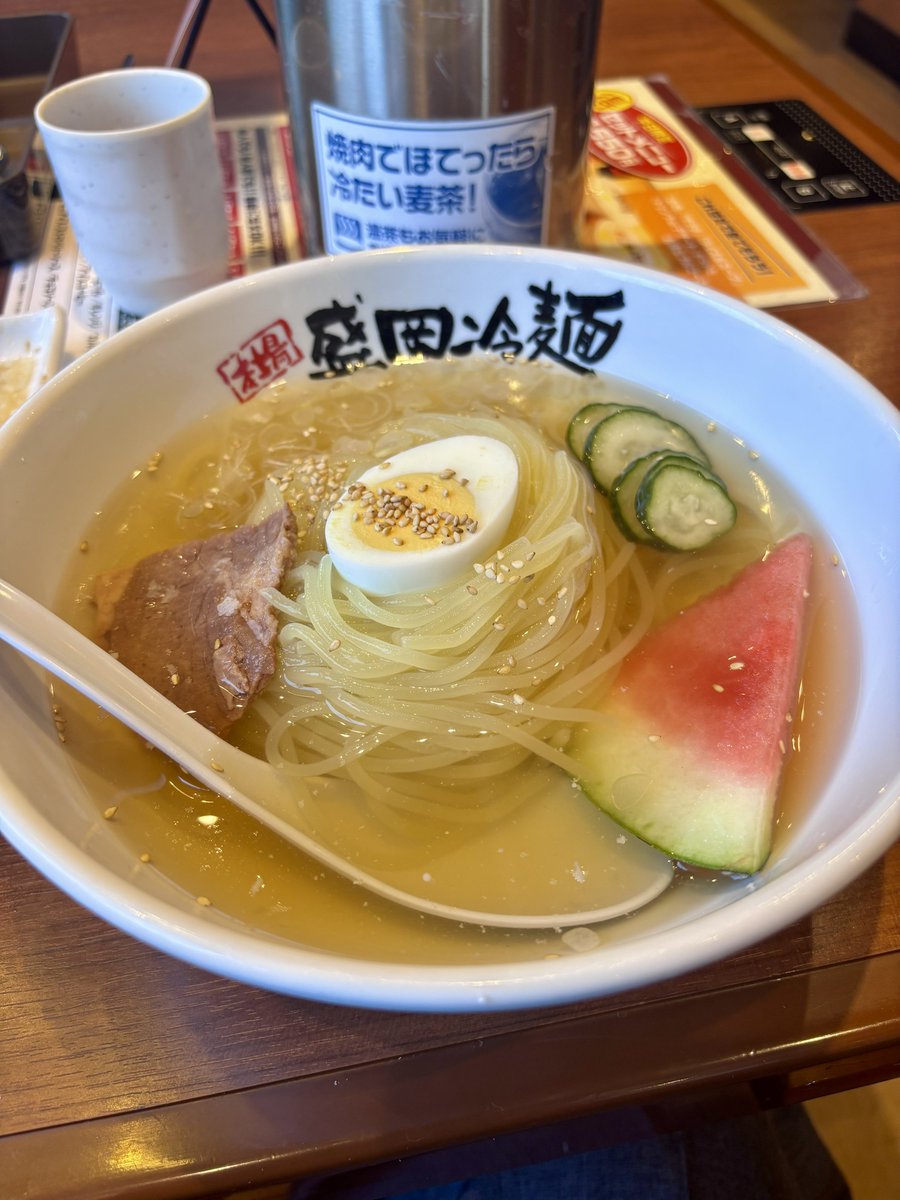 今日のお昼🕛

山形県酒田市

焼肉冷麺　やまなか家

ランチ盛岡冷麺

暑い時は冷麺で✨