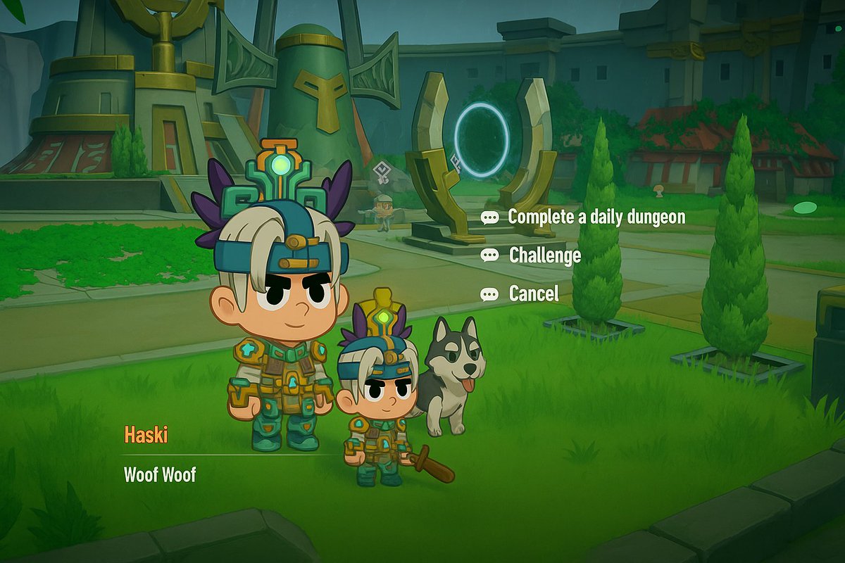 aqilalr's tweet image. Once dungeons are live, here&apos;s the plan:

team up with my little brother, 
dive into dungeons,
and take down bosses like a pro duo @LumiterraGame