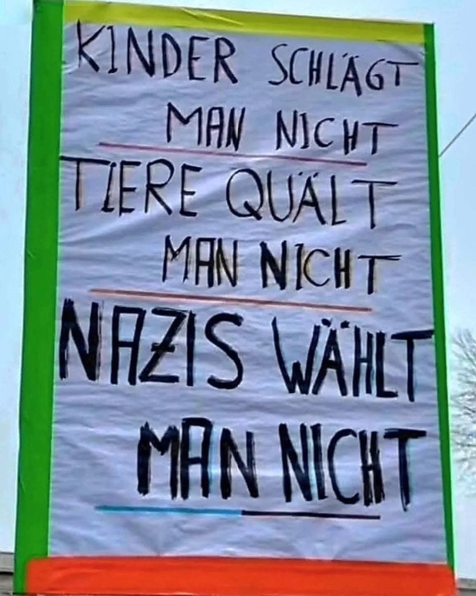 Auch heute möchte ich erklären, dass die AfD eine Partei der Faschisten und Demokratiefeinde ist. Ich bin daher der Meinung, dass die AfD verboten werden sollte.
Schönes Wochenende
#AfDVerbotJetzt 
#AfDVerbotsverfahren 
#AfDsindFaschisten
#AfDmachtDumm 
#AfDmachtDummeNochDuemmer