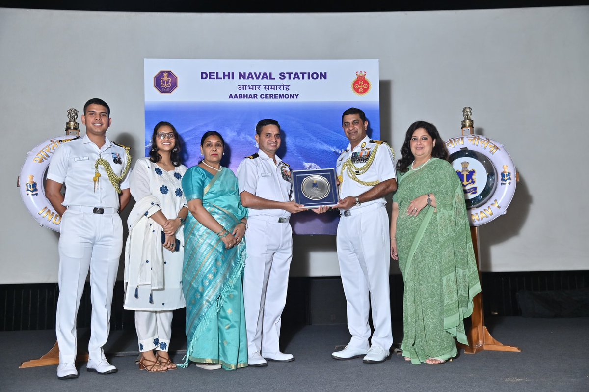 Gratitude Dinner ‘Aabhar Ceremony’ was conducted for retiring sailors from Delhi Area along with their spouses and family members at Chanakya Bagh on 28 Jul 25.
During the ceremony, the sailors were presented with Navy Crest and their spouses with mementos.

#indiannavy