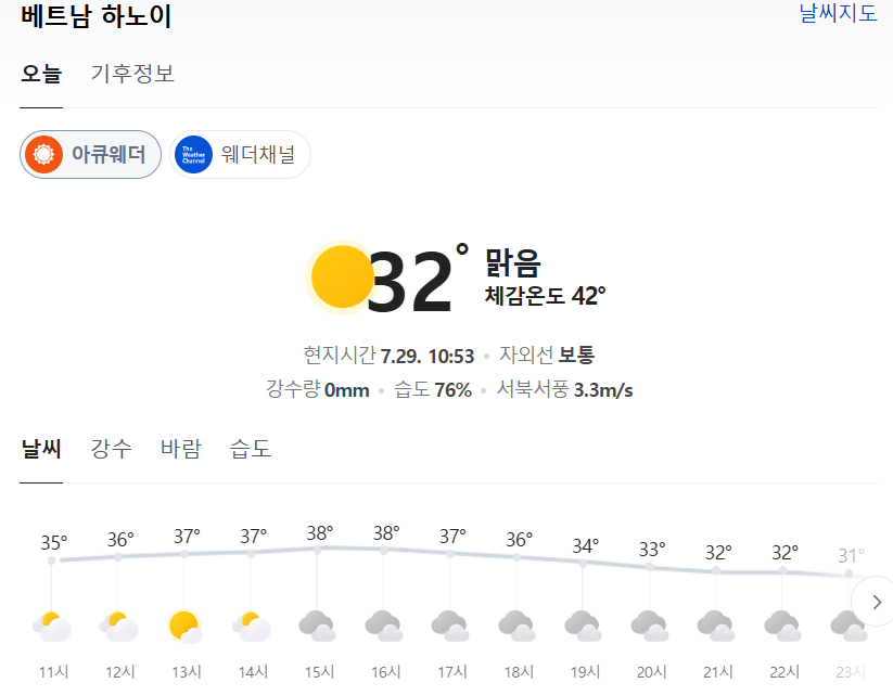 왜 하노이가 더 시원한거죠 ...? 피서 출장 .. 잘 다녀오겠습니다🏖️
