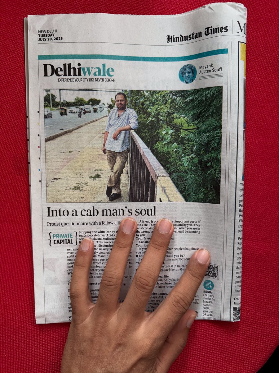 thedelhiwalla's tweet image. Into a cab man’s soul… my daily City Life dispatch in Hindustan Times today!