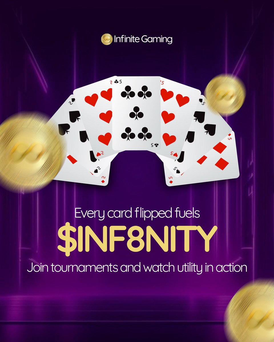 infgaming888's tweet photo. ♠️ Every card flipped fuels $INF8NITY
Join tournaments and watch utility in action
#PokerRewards #INF8NITY #cryptocurrency #bitcoin #casino https://t.co/hdaxIOyu5F