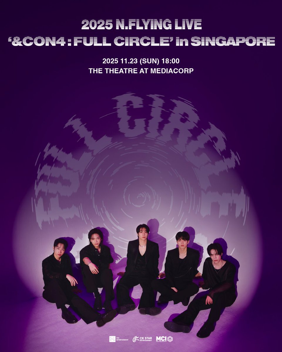 ckstarsg's tweet photo. N.Fia, even if the 𝙎𝙠𝙮 𝙞𝙨 𝙣𝙤𝙩𝙝𝙞𝙣𝙜 𝙩𝙤 𝙗𝙚𝙡𝙞𝙚𝙫𝙚, you better believe that 𝐍.𝐅𝐥𝐲𝐢𝐧𝐠 is soaring over to you this November 🪽

Get ready to welcome them warmly for their FIRST EVER CONCERT IN SINGAPORE and look forward to an explosive night filled with amazing performances ❤️‍🔥 Trust us, you wouldn't want to miss this! 

🔗 To find out more, head to https://t.co/Swj2JQws1A or #linkinbio

🎇 𝟐𝟎𝟐𝟓 𝐍.𝐅𝐥𝐲𝐢𝐧𝐠 𝐋𝐈𝐕𝐄 '&𝐂𝐎𝐍𝟒 : 𝐅𝐔𝐋𝐋 𝐂𝐈𝐑𝐂𝐋𝐄' 𝐢𝐧 𝐒𝐈𝐍𝐆𝐀𝐏𝐎𝐑𝐄
🤘 23 Nov 2025 (Sun), 6PM
✈️ The Theatre at Mediacorp

🪽 𝑻𝒊𝒄𝒌𝒆𝒕 𝑷𝒓𝒊𝒄𝒆𝒔
CAT UTOPIA: $288
CAT N: $258
CAT F: $228
CAT I: $188
CAT A: $148
*In SGD, excluding booking fee

🪽 𝑮𝒆𝒏𝒆𝒓𝒂𝒍 𝑻𝒊𝒄𝒌𝒆𝒕 𝑺𝒂𝒍𝒆𝒔
6 Aug 2025 (Wed), 12PM
Via https://t.co/4YvThaEDeM | +65 6018 7645

Do note that only tickets purchased before 9 Nov 2025 (Sun), 2359hrs, will be included in the draw for the Fan Benefits!

@NFlyingofficial #NFlying #엔플라잉 #엔콘 #FULL_CIRCLE #FULL_CIRCLE_IN_SINGAPORE #이승협 #LeeSeungHyub #차훈 #ChaHun #김재현 #KimJaeHyun #유회승 #YooHweSeung #서동성 #SeoDongSung #CKStarEntertainment #CKStarSG