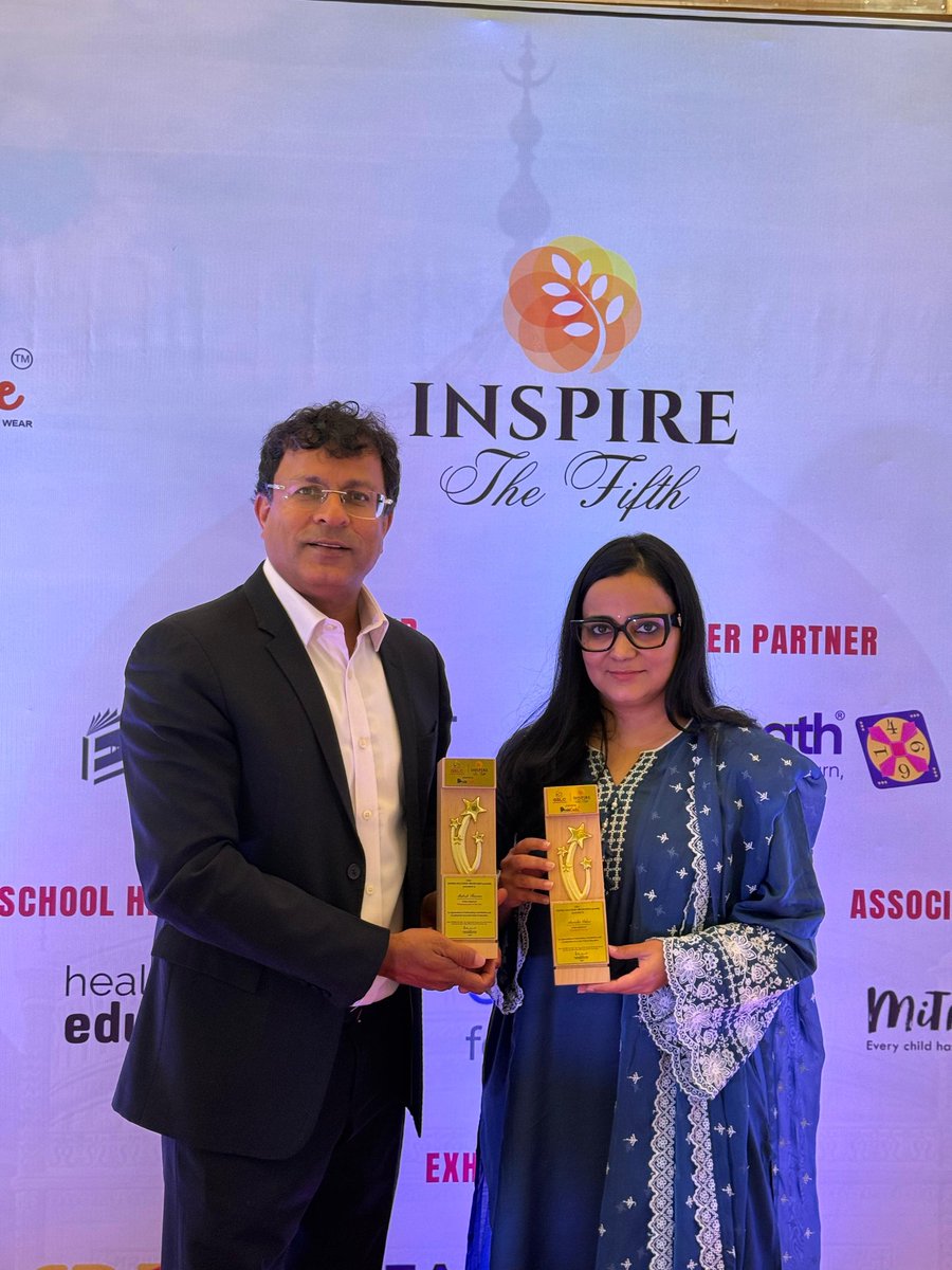 Prometheus_Edu's tweet image. At Prometheus, we don’t just talk about reimagining education — we live it.
Proud to share that our Founder Chairperson Mr. Mukesh Sharma was honoured as “Visionary Leader of the Year” and Principal Ms. Aneesha Sahni as “Principal of the Year” at INSPIRE 5.0. 🌟 #PrometheusSchool