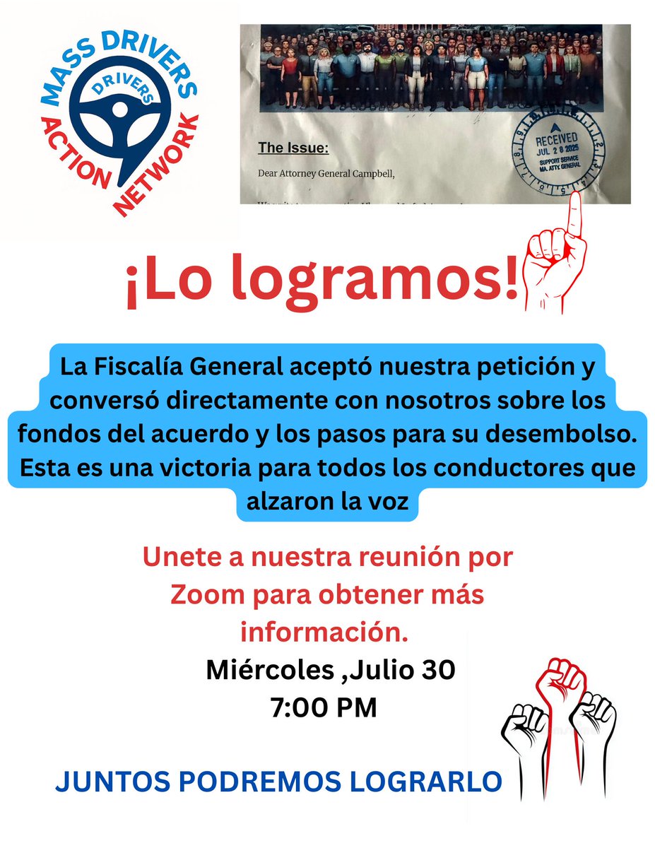 DriversAction's tweet image. We did it!'
The Attorney General's Office accepted our petition and spoke directly with us about the settlement funds and the steps for their disbursement.
This is a victory for all the drivers who spoke out. chng.it/jtyC5xxtdk