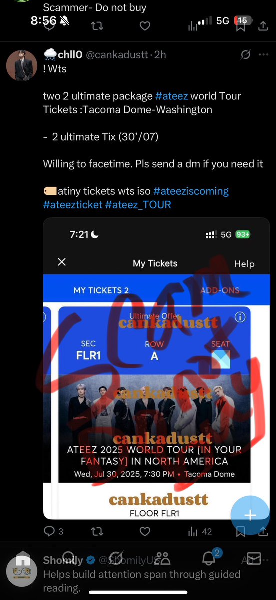 This is a Scammer. I bought these tickets and they never sent them to me. Please Do Not Buy!!!