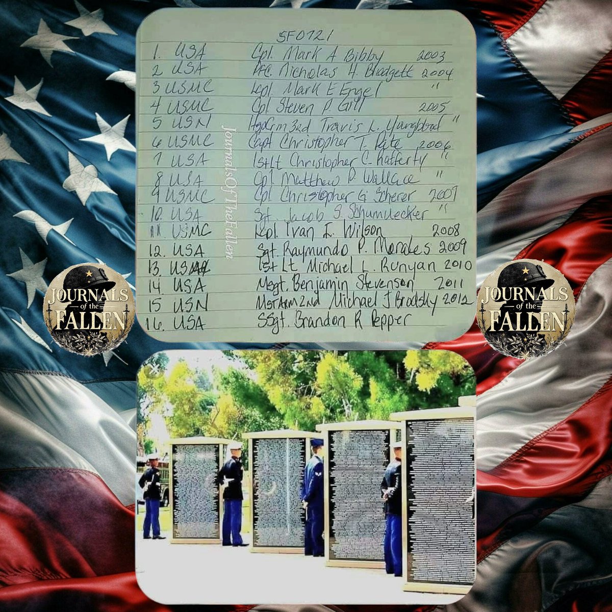 Patriots let us Honor the Fallen that gave their all on this day July 21st during the Global War On Terror . 
May they all Rest in Peace!
SemperFidelis,
ECasas 
#V2P1
#JOTF4501
#neverforgotten7052 #USA #USMC #USN