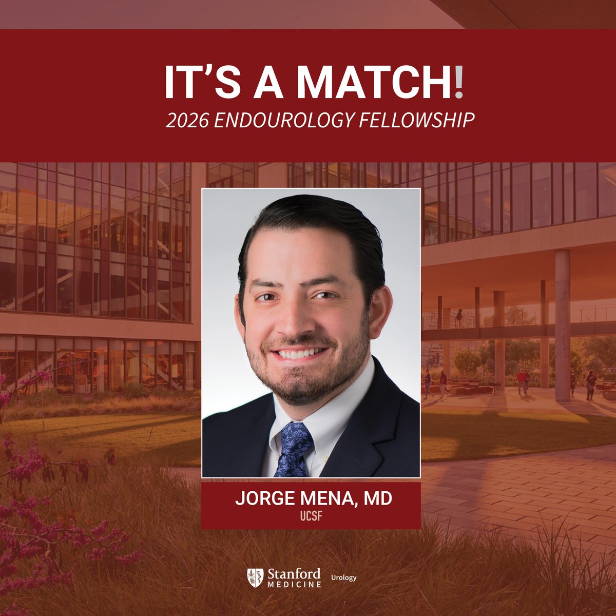 Stanford Urology (@stanfordurology) on Twitter photo ITS A MATCH!
We are thrilled to announce that we have matched <a href="/JorgeMena/">Jorge Mena</a> into our Endourology fellowship program!
Welcome to the team, Jorge!
#Endourology #Endourologyfellowship #MedEd
<a href="/StanfordMed/">Stanford Medicine</a> <a href="/contisimon/">Simon Conti</a> <a href="/UCSFUrology/">UCSFUrology</a> <a href="/Endo_Society/">Endourological Society</a> ITS A MATCH!
We are thrilled to announce that we have matched <a href="/JorgeMena/">Jorge Mena</a> into our Endourology fellowship program!
Welcome to the team, Jorge!
#Endourology #Endourologyfellowship #MedEd
<a href="/StanfordMed/">Stanford Medicine</a> <a href="/contisimon/">Simon Conti</a> <a href="/UCSFUrology/">UCSFUrology</a> <a href="/Endo_Society/">Endourological Society</a>