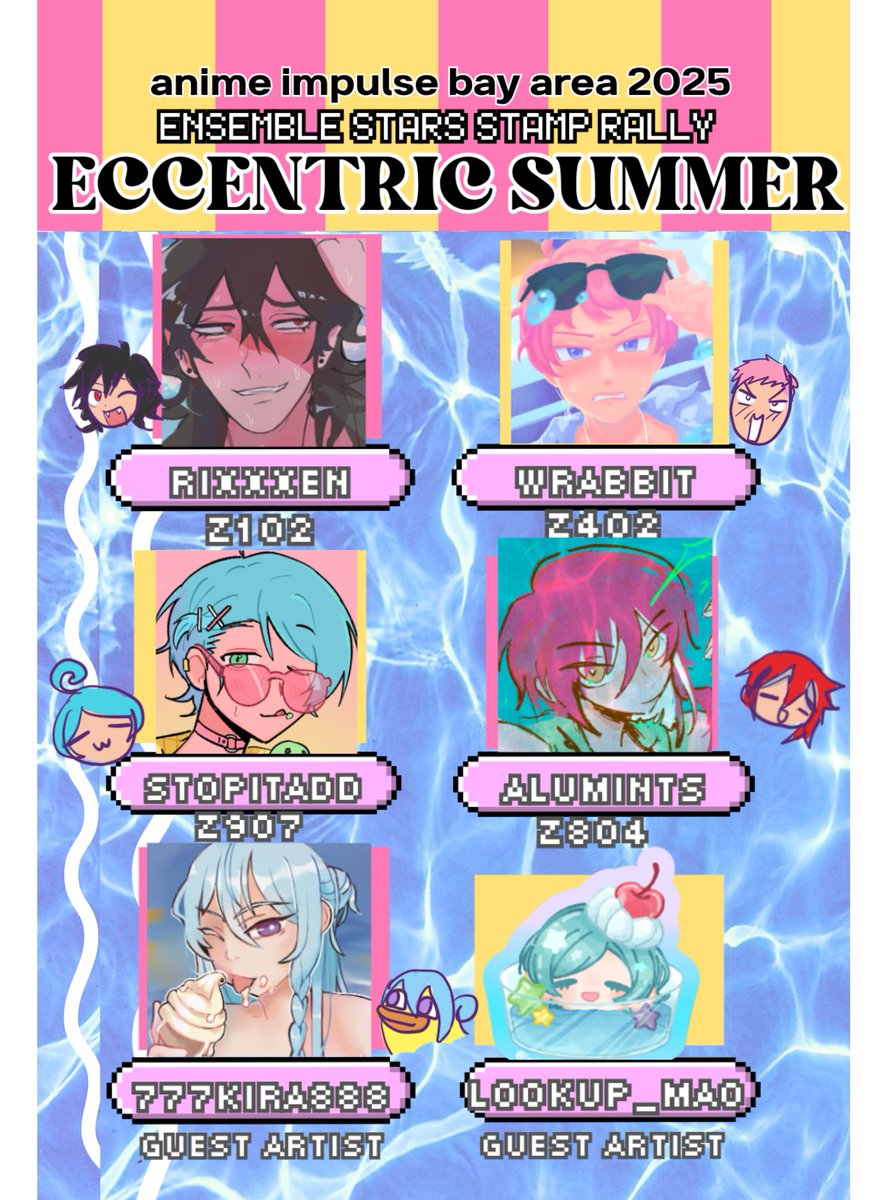 rixxxen's tweet image. enstars stamp rally ☆ eccentric summer @ anime impulse bay area 🌺
more info on my ig