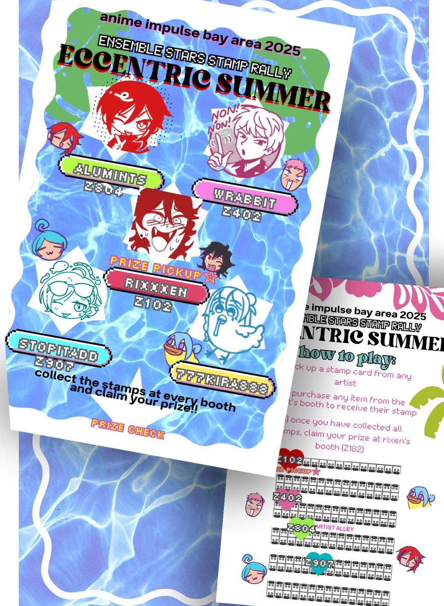 rixxxen's tweet image. enstars stamp rally ☆ eccentric summer @ anime impulse bay area 🌺
more info on my ig