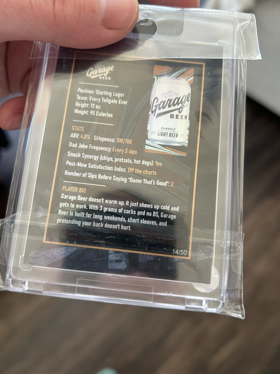 DanWybrow's tweet image. “If you like a cold breeze on your bag…”
Honored to have received a holo from the LEGENDS at @drinkgaragebeer! I love this little cult so much, man. I’m also taking this as a sign to break out of my exclusively lime ways. Gotta get me some classic next time! #BeerFlavoredBeer