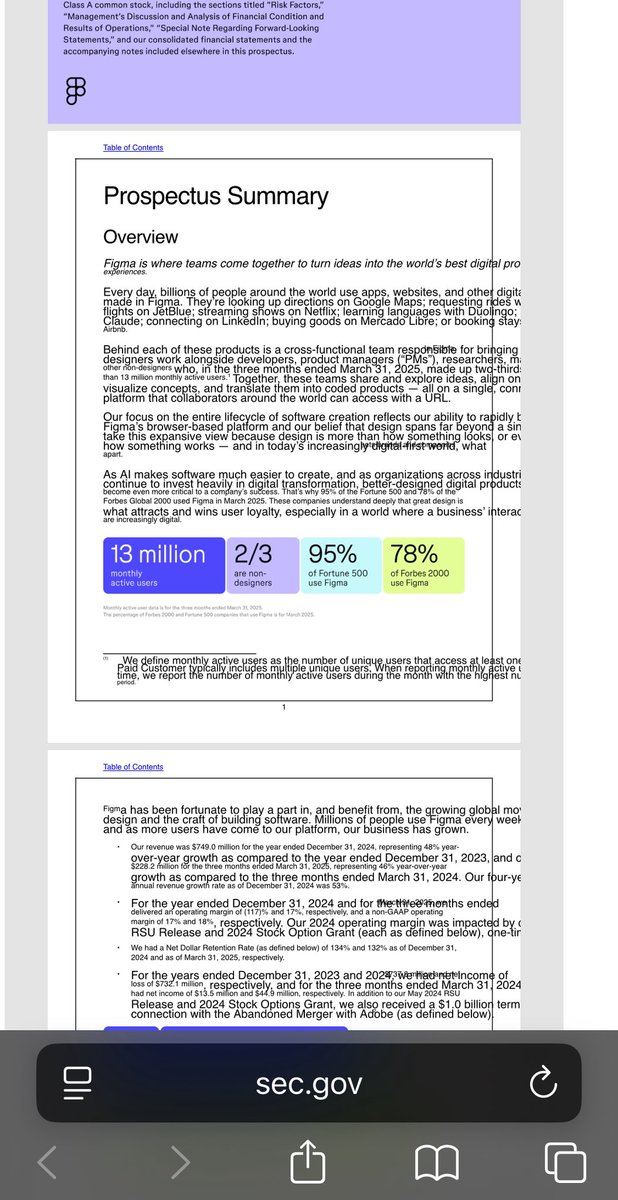 h4x0r1ng's tweet image. &amp;gt; @figma is going public
&amp;gt; take a look at the prospectus
&amp;gt; the pdf is poorly designed &amp;amp; missing half the text