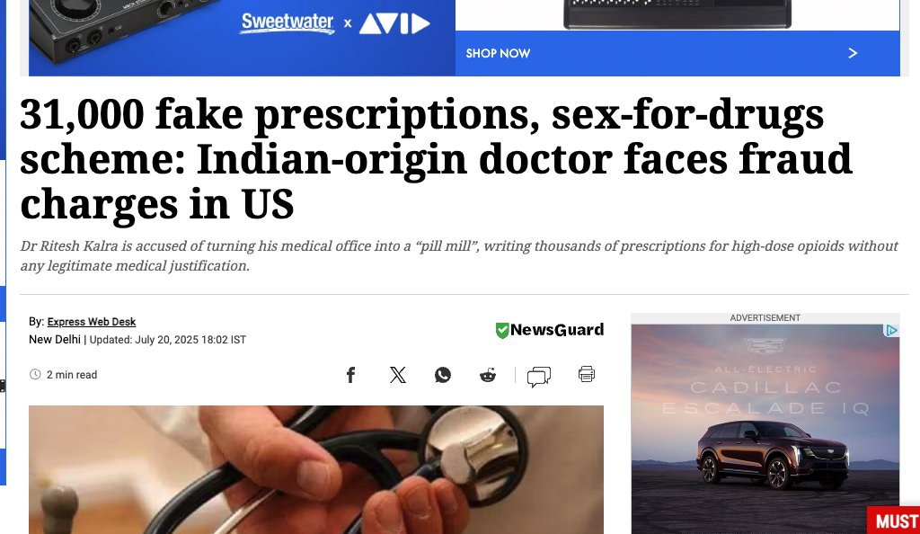 NeonWhiteRabbit's tweet image. Why don't INDIANS want you to talk about their DOCTORS?
MOST Doctors in INDIA HAVE FAKE DEGREES, do you really think they AREN'T SCHEMING IN THE US?
THIS JUST HAPPENED IN NEW JERSEY ...IN THE NEWS YESTERDAY?!
indianexpress.com/article/world/…