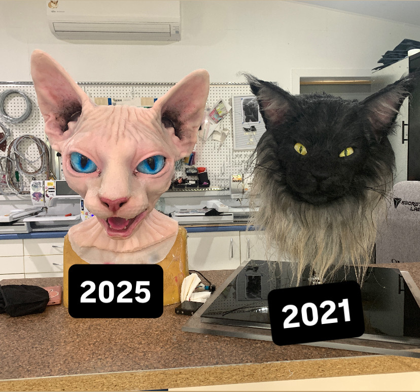 I got the Maine coon I made awhile back out of storage so I can display them together 🤩. They can be buddies   

In 4 years I have to make another cat it is the law