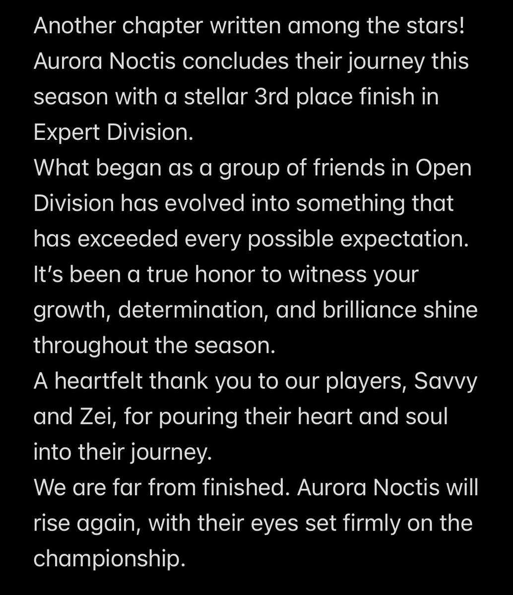 Thank you for your support this season. 💫