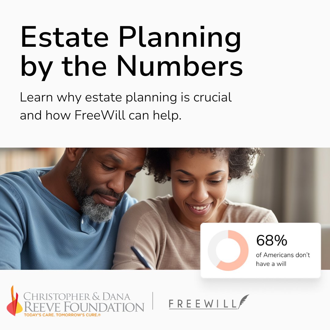 ReeveFoundation's tweet image. By creating a free estate plan with our partner, @FreeWill_HQ, you can plant a strong foundation for your future and the future of paralysis research. Get started here: bit.ly/3wrIhLc
