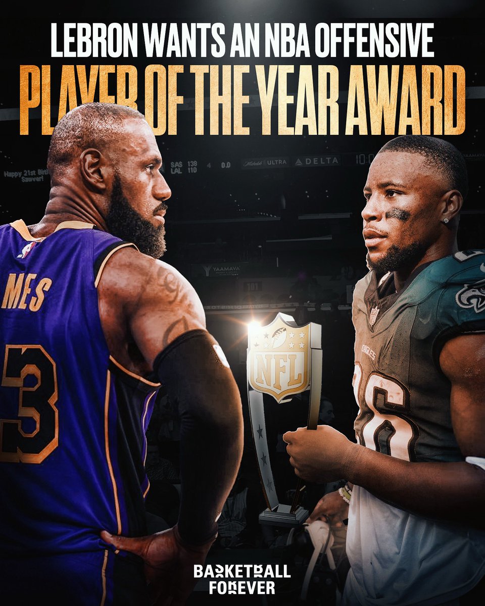 bballforever_'s tweet image. LeBron James thinks the NBA should give an Offensive Player of the Year award similar to the NFL
“I did think about how the NFL does Offensive Player of the Year and MVP. I thought that could possibly be something in our league, where you give an Offensive Player of the Year and…