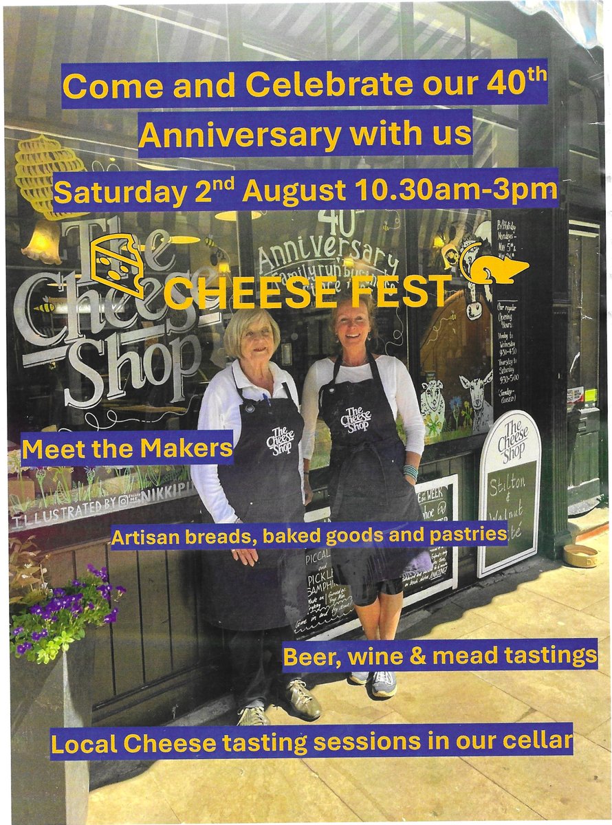 BasedInChurton's tweet image. I've been in Chester more often than usual recently, and as I never miss a visit to the Cheese Shop at Northgate it has been very bad for the waistline but great for the taste-buds. They have an anniversary event on 2nd August, which sounds like a win!