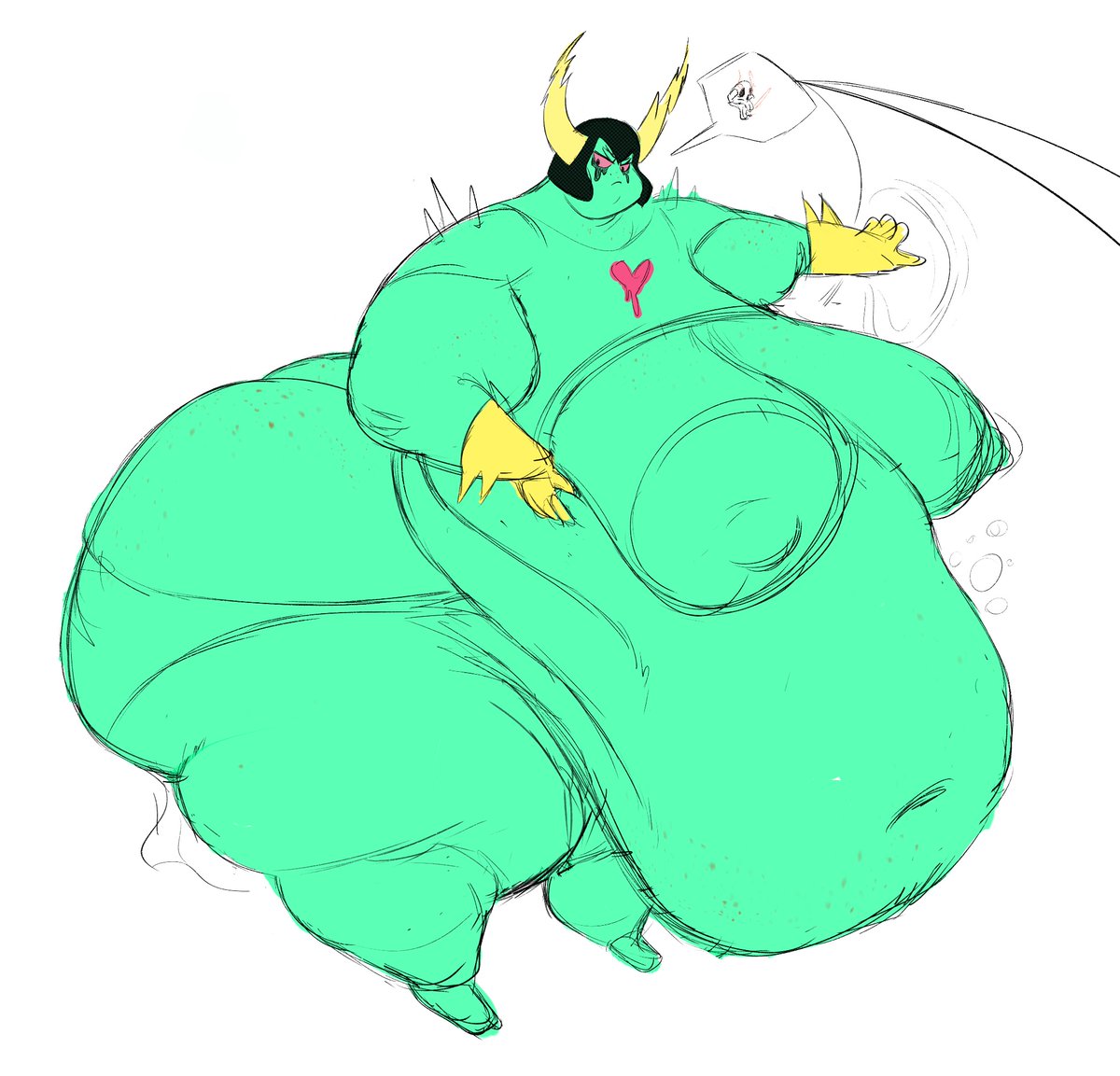 LazyShellSweep's tweet image. Lard Dominator, char sketch suggested by Fapo