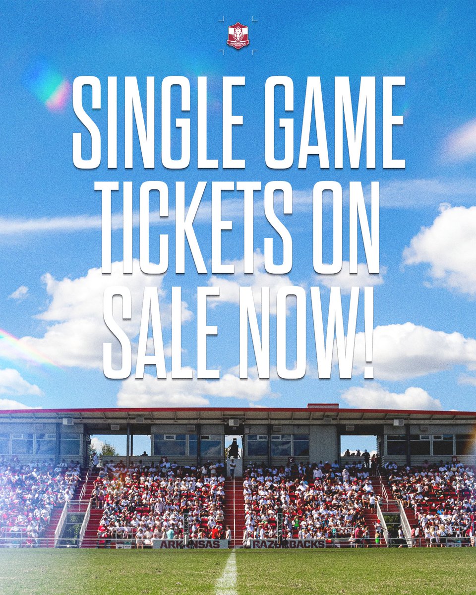 RazorbackSoccer's tweet image. Single game tickets are LIVE for our loaded home slate!

🎟️ bit.ly/25SOCTIX