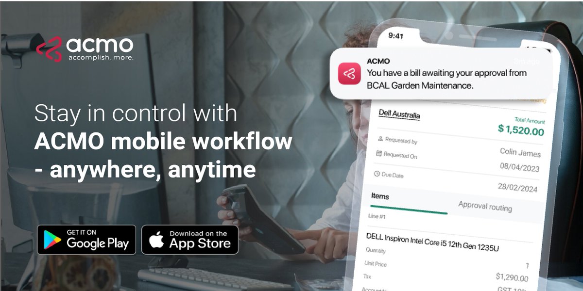 acmoau's tweet image. Approvals, claims, expenses — all in your pocket!
🌍 With ACMO Mobile, business doesn’t stop when you’re away.
💼 Stay in control, wherever you go.
#MobileWorkflow #BusinessOnTheGo #ACMO