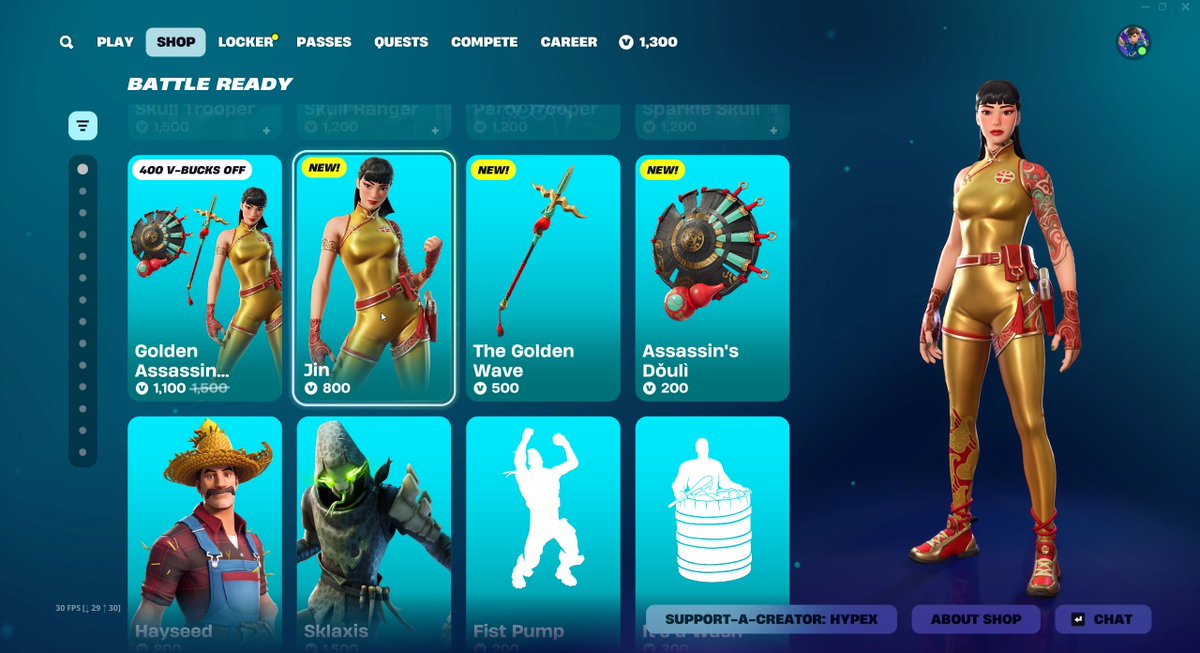 HYPEX's tweet image. NEW 800 VB SKIN — Jin
GET HER HERE: fortnite.com/item-shop?crea…
Use code "HYPEX" if you'd like to support me ❤️ #EpicPartner