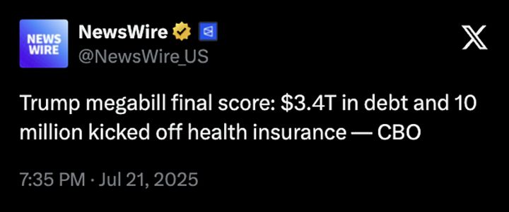 BlueATLGeorgia's tweet image. Mike Johnson: "The Republican Party is the party of fiscal responsibility"
Congressional Budget Office: