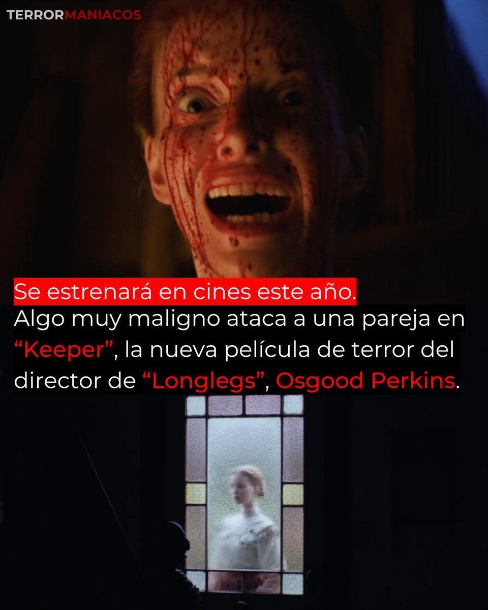 Terrormaniacos's tweet image. Si les gustó "Longlegs" esto les interesa.
Este año podremos ver en cines #Keeper, una nueva película oscura y sombría del director Osgood Perkins.