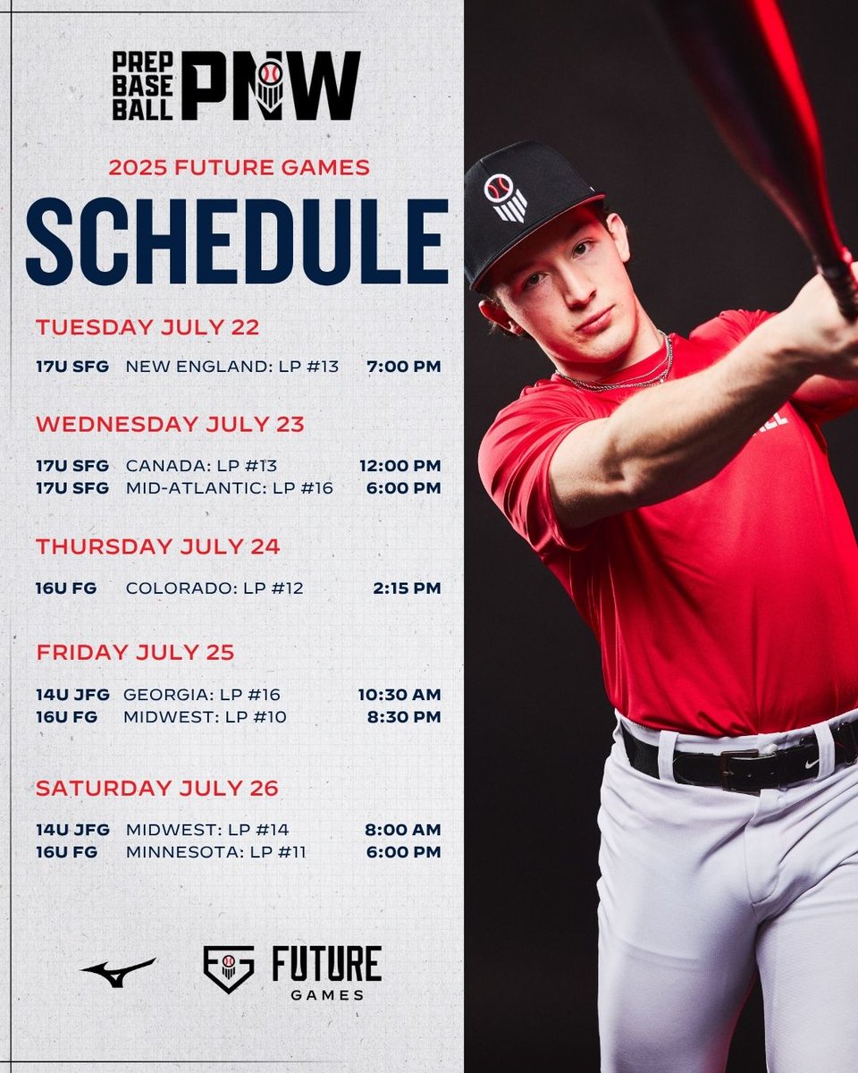 PrepBaseballWA's tweet image. ๐๐๐๐ ๐
๐๐๐๐๐ ๐๐๐๐๐
๐ง๐๐๐ ๐ฃ๐ก๐ช ๐ฆ๐๐๐๐๐จ๐๐
Game times for our three PNW squads in Georgia this week โพ๐
@prepbaseball | #PBFG25