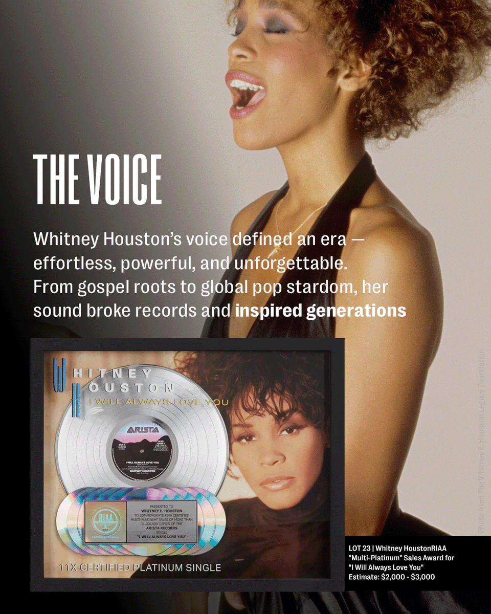 JuliensAuctions's tweet image. Whitney Houston redefined the sound of pop and R&B with a voice that was both technically unmatched and emotionally raw, breaking records and barriers for women and Black artists alike. Her influence echoes through generations of singers who cite her as the gold standard of vocal…