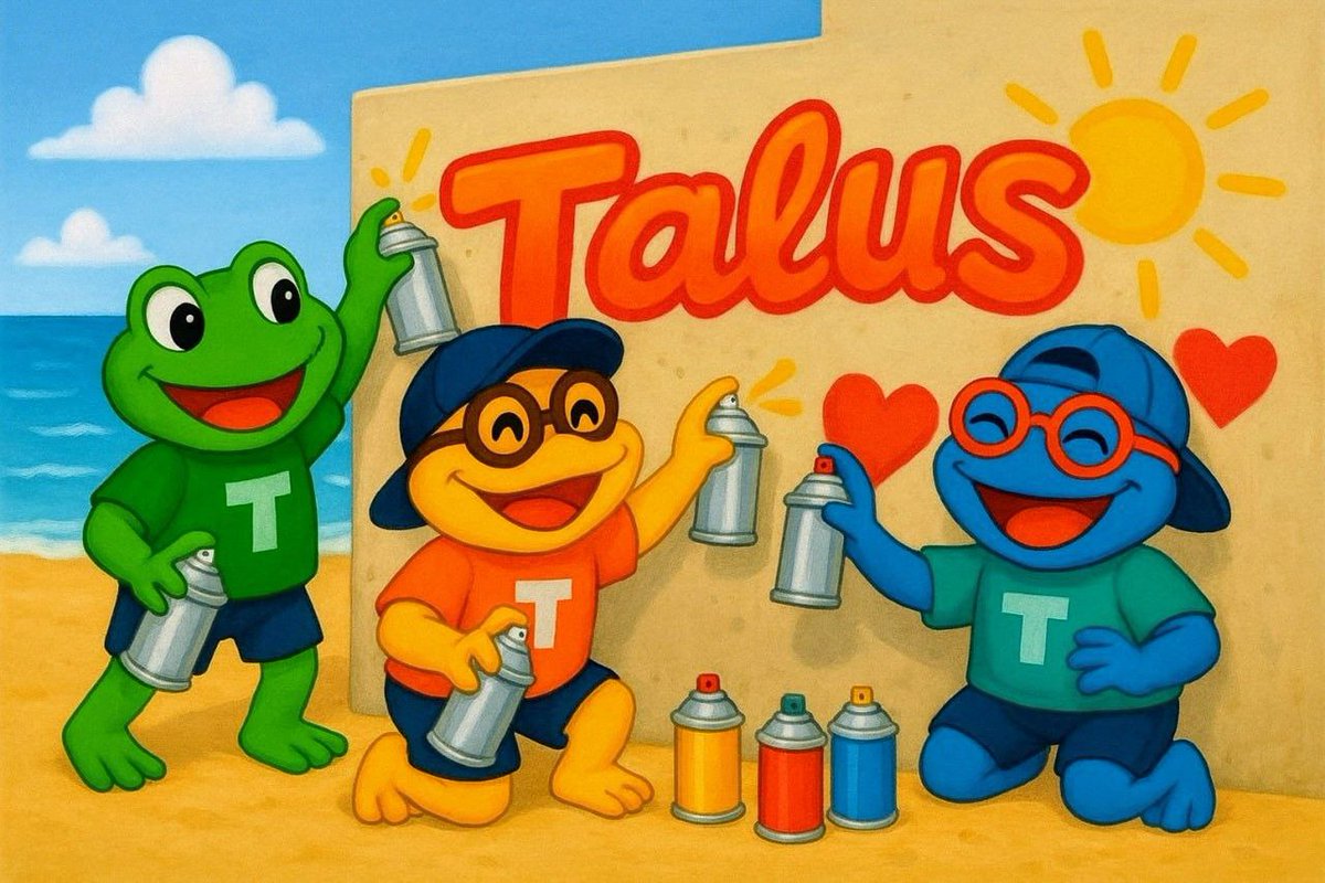 mvanthof28's tweet image. Leap Season at Talus Network! ๐ธ
๐ฟThe frogs found the perfect spot near the sea โ an old, forgotten station with walls that seemed to be waiting for color. They brought spray cans and started to create.
๐จ Laughter, sea breeze, and bursts of paint in the air โ everything blendedโฆ