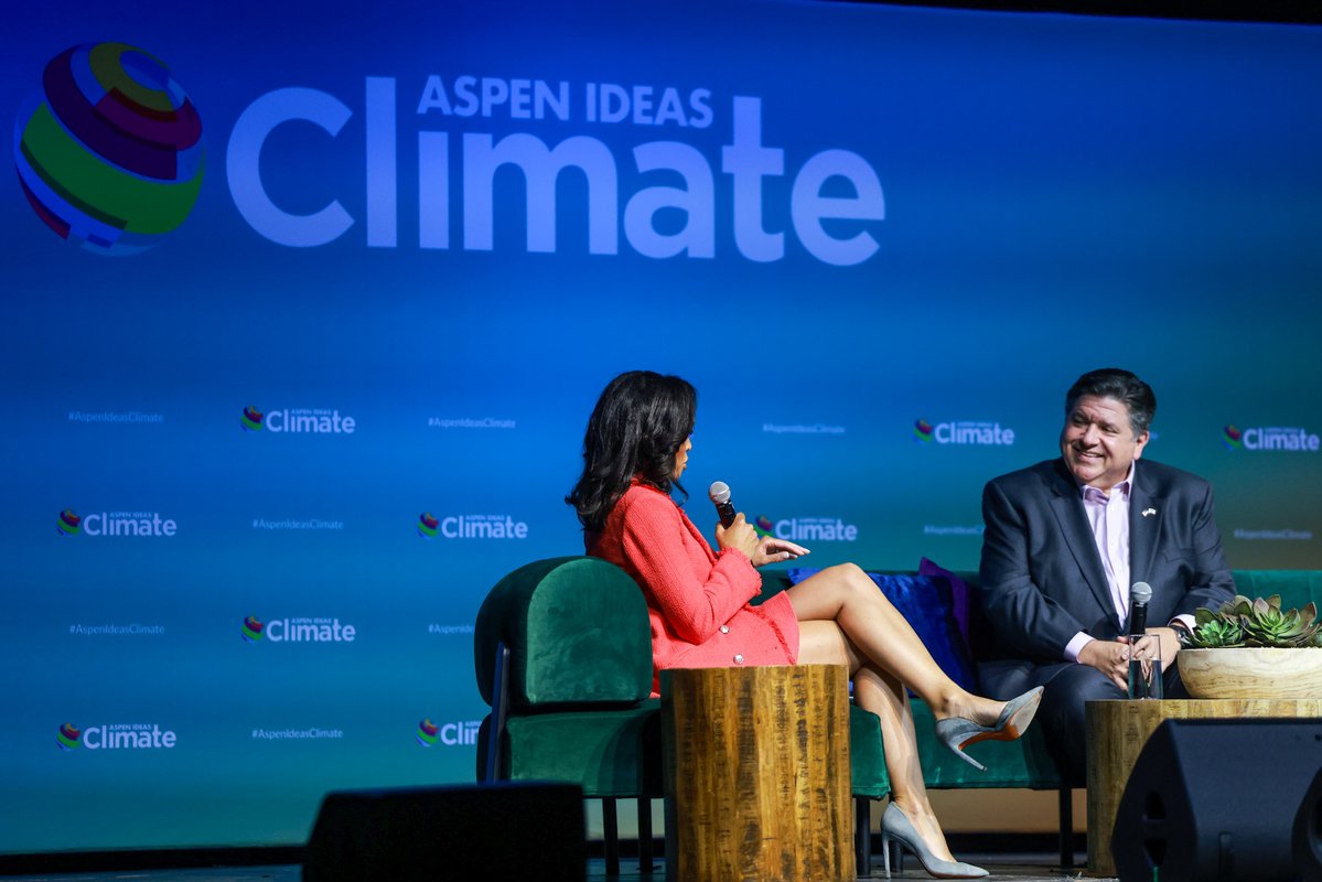 GovPritzker's tweet image. Thrilled to welcome #AspenIdeasClimate to IL.
Climate change is the defining challenge of our generation — our state recognizes our responsibility and opportunity to transform our world for the better.
We're building one of the strongest clean energy economies in the nation.