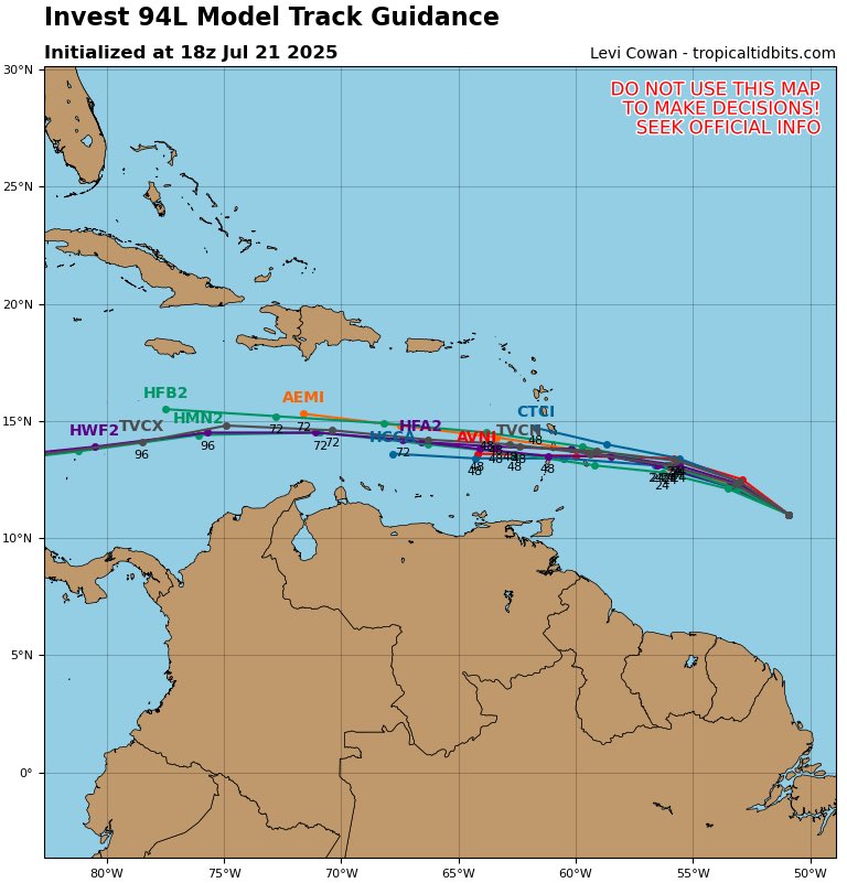 WeatherWatchPR's tweet image. 🔷Sin mucho futuro para desarrollo la débil zona de baja presion a 800 millas al este de las Antillas Menores.🔷
✔️El sistema se mueve hacia el oeste a 15 mph en un ambiente cada vez menos favorable para desarrollo. Su potencial de desarrollo a corto y largo plazo es mínimo,…