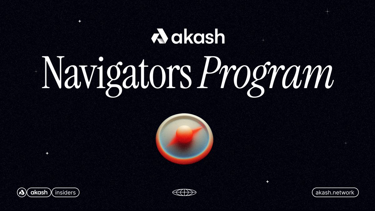 akashnet_'s tweet image. Are you a technical problem-solver? Join our Navigators program as an Akash Insider and guide projects through their entire deployment journey. Your expertise could help shape the future of the Akash SuperCloud.
Apply today. akash.network/community/akas…