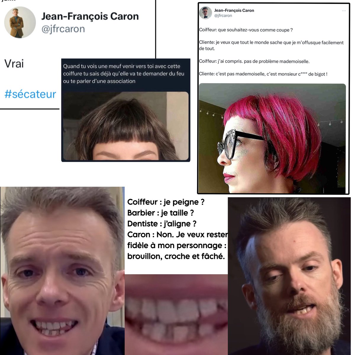 NaniMambo's tweet image. Caron, le pirate aigri, ose ridiculiser le look de femmes en leur prêtant des intentions. Le tout venant d’un type à la dentition hasardeuse, au visage froissé et à l’allure d’un nain terne et défraîchi. Une arrogance risible quand on a, soi-même, l’élégance d’un vieux torchon.