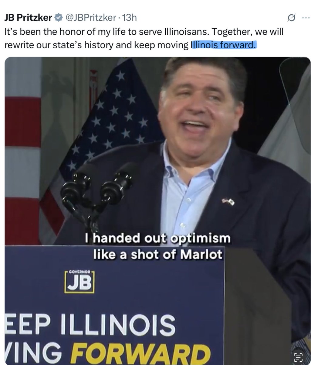 MissinRoyko's tweet image. DELETE - “Illinois forward”
INSERT - “Illinoisans To Neighboring States”
And you’re right about one thing Ole Jolly Governor, you have rewritten the states history as being the all-time worst Governor