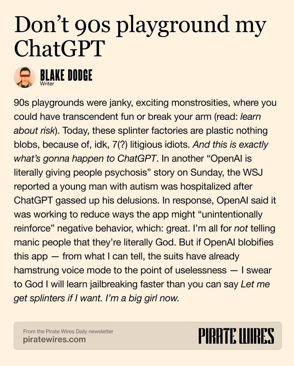 TomNault's tweet image. This take from the @PirateWires Daily 👇