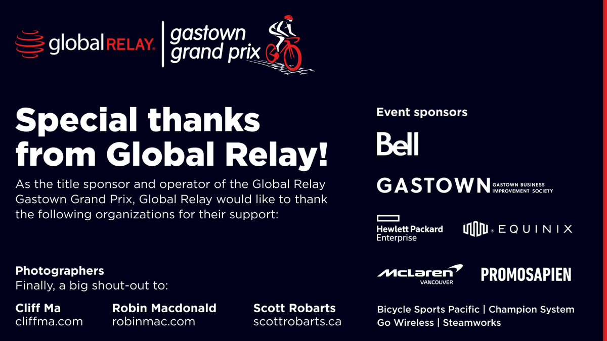 As we wrap up the 2025 Global Relay #GastownGrandPrix, we would like to extend our heartfelt appreciation to all our amazing sponsors 🙏🙏🙏

We're proud to have you as part of our journey, and we look forward to partnering with you again. See you next year! 

#GGP2025 #ThankYou
