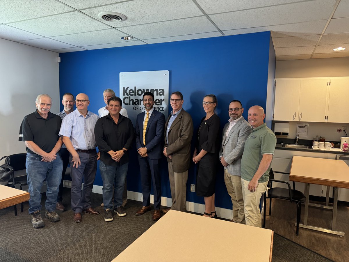 MSidhuLiberal's tweet image. Aujourd'hui, j'ai rencontré la chambre de commerce de Kelowna pour discuter des possibilités de commerce international pour les entreprises locales - et la chambre représente 1 200 entreprises dans la région de l'Okanagan !
Récemment, votre nouveau gouvernement a annoncé un…