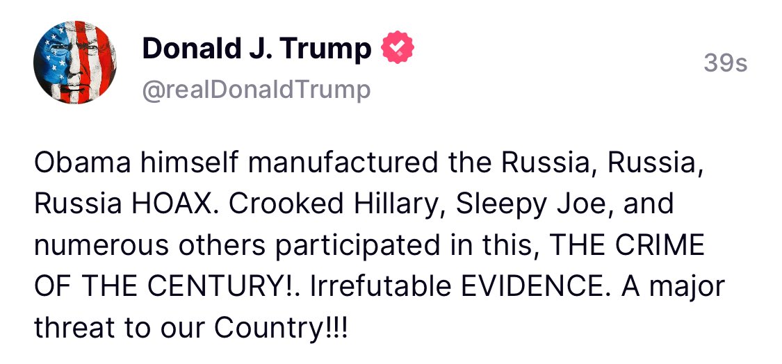 thetonymichaels's tweet image. Here’s Trump not arresting Obama. Just bitching about how no one believes him he’s not in the Epstein files.
Put up or shut up, pedo!
