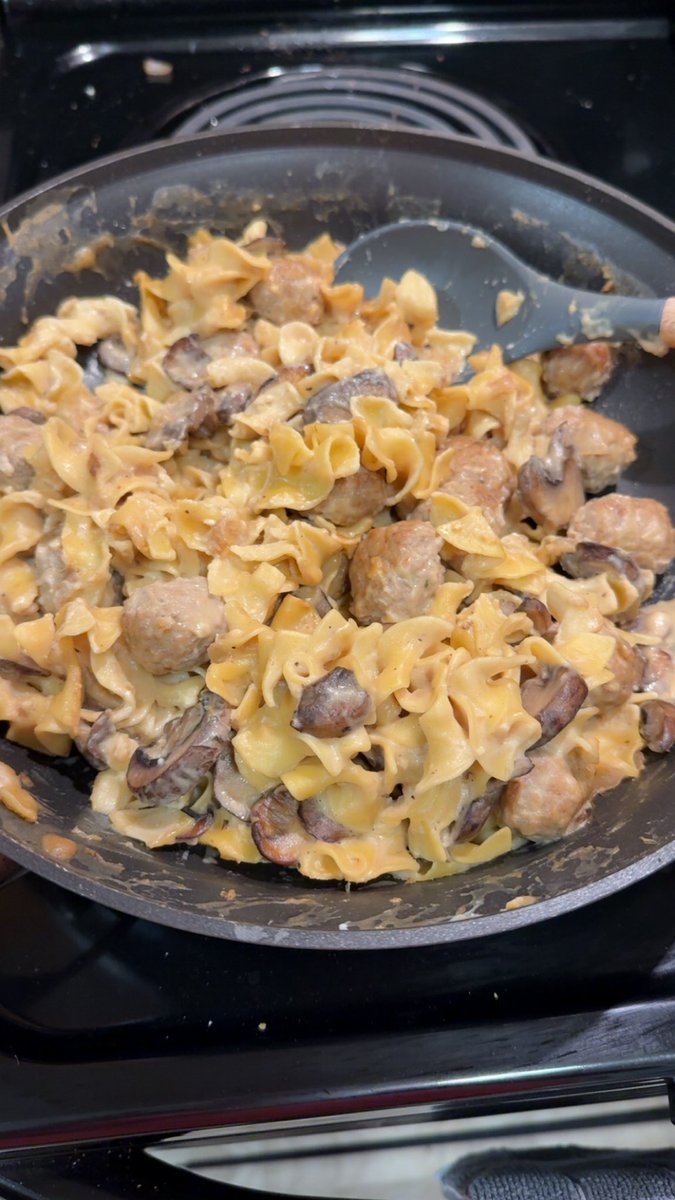 Hells75Belle's tweet image. It’s Meatball Stroganoff. And you can strog-n-off my pants for dessert.