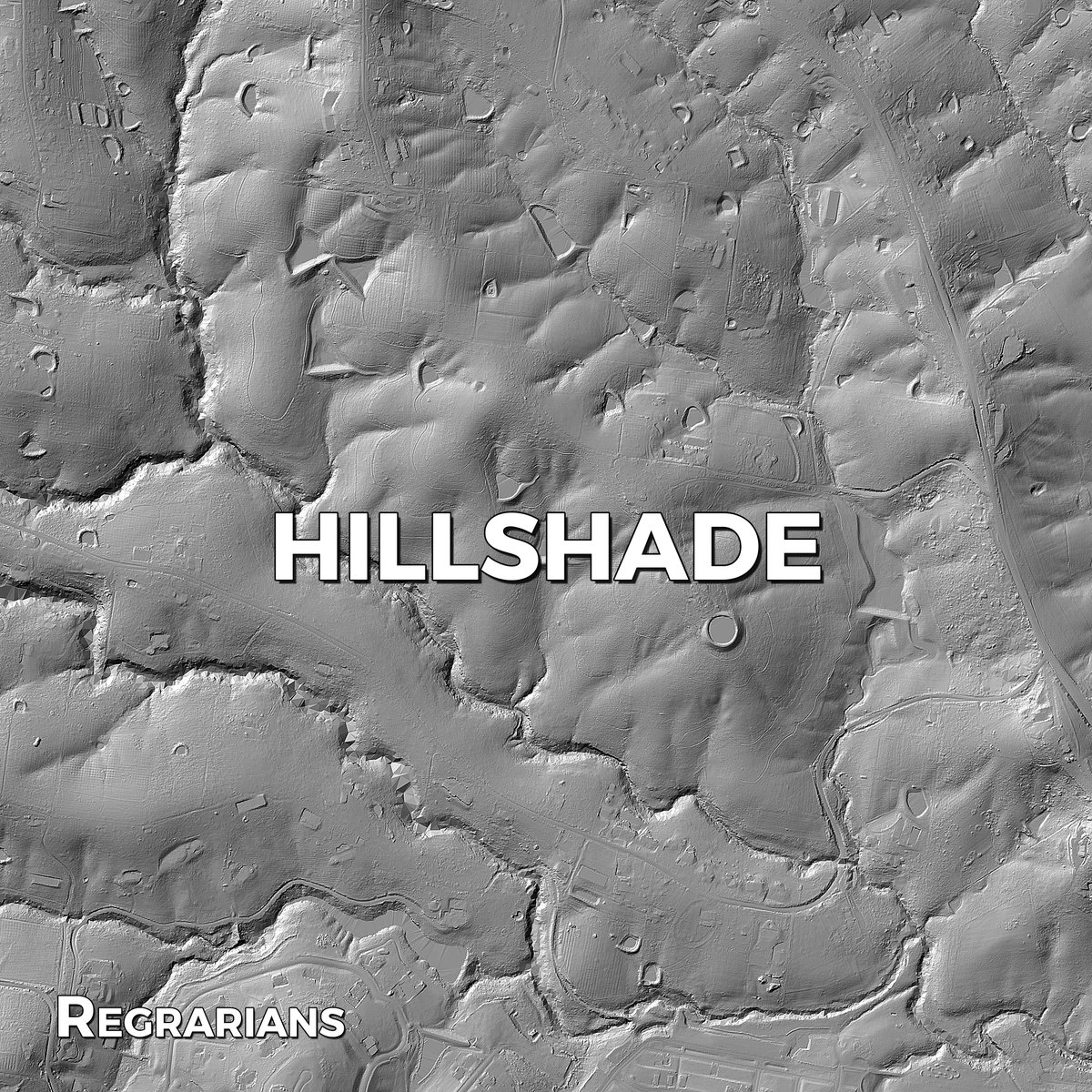REGRARIANS BASE MAP SERVICE 
~ Hillshade Map

Also called ‘shaded relief’ maps, this grayscale layer is also provided to help people read the shape and form of a landscape. As these maps are all ‘layers’, you can easily turn this hillshade map on with the topo layer as another