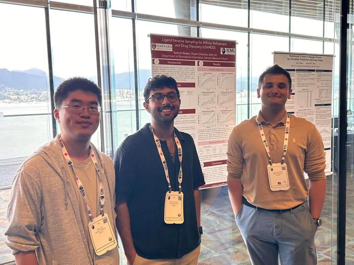 marinkazitnik's tweet image. Great to see students from @HarvardDBMI’s AIM 2 course presenting their class research at @icmlconf ICML’25 in Vancouver last week 👏👏
Valentin, Shyam, and John developed this project for BMI 702 (AI in Medicine II, zitniklab.hms.harvard.edu/AIM2) and were mentored by the stellar TF…